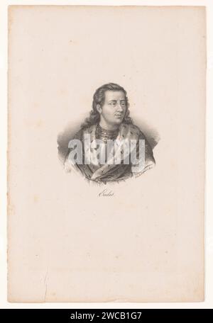 Ritratto di Odo i, re della Francia occidentale, Nicolas Maurin, 1825 - 1842 stampa Paris paper Historical Persons Foto Stock