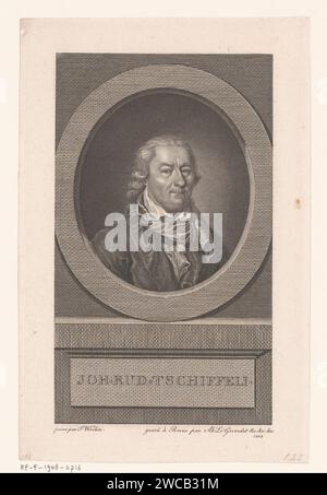 Ritratto van Johann Rudolf Tschiffeli, Abraham Louis Girardet, dopo Tiberius Dominikus Wocher, 1808 stampa Berna carta incisione persone storiche Foto Stock