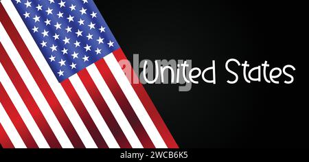 Unisci gli Stati Uniti con Flag Stylish Text Illustration Design Illustrazione Vettoriale