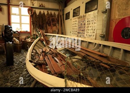 Il Museo degli squali presso la fattoria Bjarnarhofn sul lato settentrionale della penisola di Snaefellsnes Foto Stock