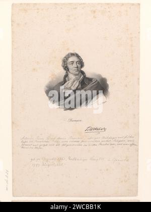 Portret van Antoine Barnave, anonimo, veuve Delpech (Naudet), in o dopo il 1818 - in o prima del 1842 stampare Paris paper Historical Persons Foto Stock