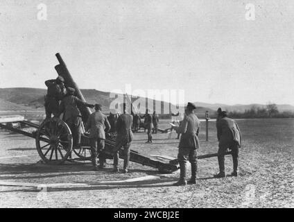 Batteria antiaereo antiaereo tedesca durante la prima guerra mondiale Foto Stock