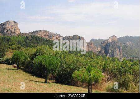 Riscos de Bilibio (Montes Obarenes). Haro, la Rioja, Spagna. Foto Stock