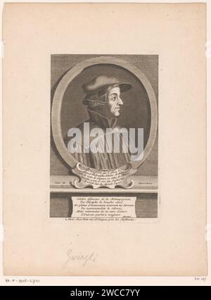 Portret van Pythagoras, Etienne Desrochers, c. 1726 stampa Paris paper Engraving Historical Persons. studioso, filosofo Foto Stock