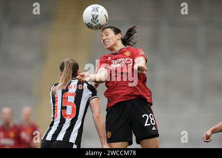 Manchester United Women contro Newcastle Women's fa Cup quarto turno LEIGH, INGHILTERRA - 14 DICEMBRE: Rachel WILLIAMS durante la partita del quarto turno di fa Cup femminile tra Manchester United e Newcastle al Leigh Sports Village il 14 gennaio 2024 a Leigh, Inghilterra. Foto Stock