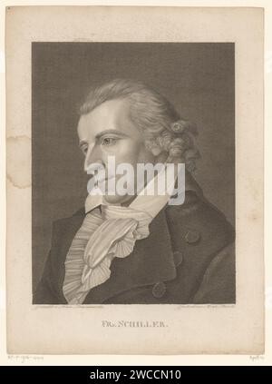 Ritratto van Friedrich von Schiller, Moritz Steinla, dopo Ludovika Simanowitz, 1801 - 1858 stampa Germania carta incisione persone storiche Foto Stock