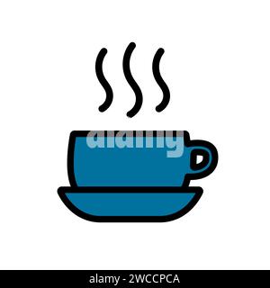 Icona della tazza di caffè. Simbolo della tazza di tè. Clipart vettoriale. Illustrazione Vettoriale