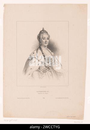 Ritratto di Catharina II van Russia, Achille Devéria, stampatrice del 1832: Parisprinter: Parispublisher: Parispublisher: London paper Historical people Foto Stock