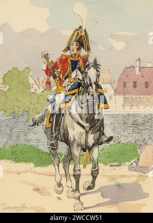 La Garde d'Honneur de Strasbourg - Trompette-Major - grande tenue - 1805 Foto Stock