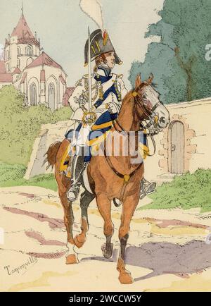 La Garde d'Honneur de Strasbourg - Garde - compagnie à Cheval - grande tenue - 1805 Foto Stock