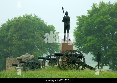 Monumento del campo di battaglia di Gettysburg National Military Park, Pennsylvania Foto Stock