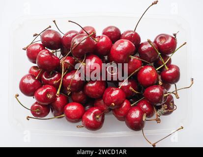 Red Cherry nome scientifico Prunum Vegetarian Fruit Food Foto Stock