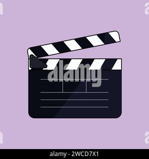 Clapperboard Vector Film Shoot Cinema clapper board icona Illustrazione Vettoriale