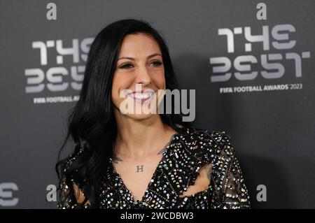 Jenni Hermoso arriva per i migliori FIFA Football Awards all'Eventim Apollo di Londra. Data immagine: Lunedì 15 gennaio 2024. Foto Stock