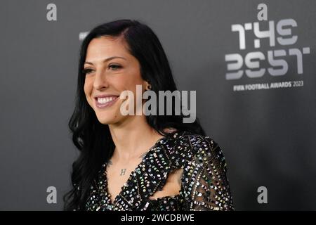 Jenni Hermoso arriva per i migliori FIFA Football Awards all'Eventim Apollo di Londra. Data immagine: Lunedì 15 gennaio 2024. Foto Stock