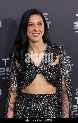 Spagna e Tigres: L'attaccante Jenni Hermoso arriva sul tappeto verde in vista dei Best FIFA Football Awards 2023 all'Apollo Theatre di Londra, Regno Unito, il 15 gennaio 2024 (foto di Mark Cosgrove/News Images) credito: News Images Ltd/Alamy Live News Foto Stock