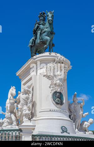 Statua equestre del cavaliere D.Jose al terreiro do paque a Lisbona-estremadura-portogallo Foto Stock