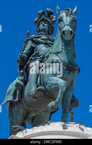 Statua equestre del cavaliere D.Jose al terreiro do paque a Lisbona-estremadura-portogallo Foto Stock