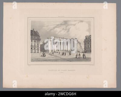 Veduta del Théâtre Graslin a Nantes, Isodore -Laurent Deroy, 1833 - 1835 la stampa fa parte di una copertina con diciotto stampe. Tipografia: Parisafter disegno di: Nantesprinter: Parispublisher: Carta di Nantes. teatro (edificio). Teatro dell'opera Graslin Foto Stock