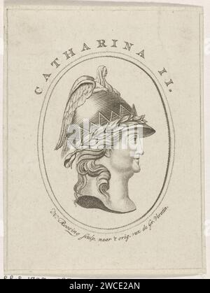 Ritratto di Catharina II de Grote, Tsarina van Russia, Hendrik Roosing, stampa 1786 - 1826 incisione su carta Rotterdam Foto Stock