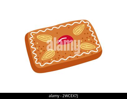 Biscotti vettoriali di pan di zenzero in forma diversa su sfondo bianco.bicuits natalizi Illustrazione Vettoriale