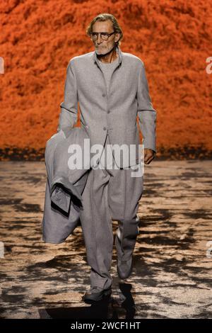 Milano, Italien. 15 gennaio 2024. ZEGNA Autunno/Inverno 2024-2025 Runway durante la settimana della moda milanese Menswear il 2024 gennaio - Milano; Italia 15/01/2024 credito: dpa/Alamy Live News Foto Stock