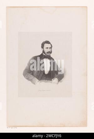Ritratto di un uomo sconosciuto, Johan Hendrik Hoffmeister (attribuito a), 1851 - c. 1883 tipografo: Netherlandsprinter: The Hague paper. persone storiche (+ (ritratto completo) del busto) Foto Stock