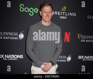 Londra, Regno Unito. 15 gennaio 2024. Ben John partecipa al Six Nations: Full Contact World Premiere al Frameless di Marble Arch, Londra. (Foto di Cat Morley/SOPA Images/Sipa USA) credito: SIPA USA/Alamy Live News Foto Stock