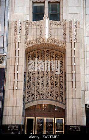 L'Art Deco Ninth e Broadway Building nel centro di Los Angeles, CALIFORNIA, USA Foto Stock