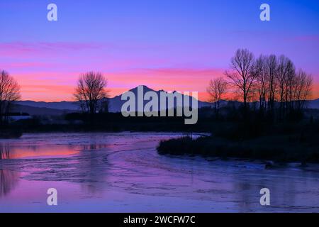 Alouette River, Pitt Prati, British Columbia, Canada Foto Stock