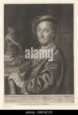 PortraT van Eucharius Gottlieb Rink, Valentin Daniel Preissler, dopo Jan Kupecký, 1727 - 1745 stampa con didascalia in latino da Ovidius. Un tracciato con dati anagrafici è bloccato nel margine secondario. persone storiche su carta. scultura. libro Foto Stock