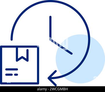 Servizio di consegna pacchi. 24 ore su 24. Pixel Perfect, tratto modificabile Illustrazione Vettoriale