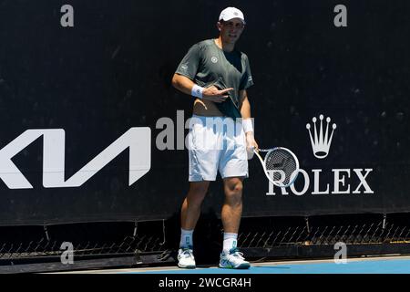 Melbourne, Australia. 16 gennaio 2024. MELBOURNE, AUSTRALIA - 16 GENNAIO: Durante il giorno 3 dell'Australian Open al Melbourne Park il 16 gennaio 2024 a Melbourne, Australia. (Foto di Andy Cheung/BSR Agency) credito: BSR Agency/Alamy Live News Foto Stock