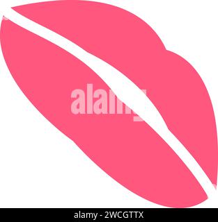 Labbra per baciare il vettore icona di san valentino. Bella bocca femminile con elegante trucco cosmetico. Divertente simbolo del bacio rossetto, amore per le celebr Illustrazione Vettoriale