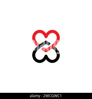 Logo Love Connect semplice. Icona dell'amore Illustrazione Vettoriale