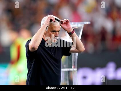 Foto del file datata 31-05-2023 del manager della Roma Jose Mourinho che è stato licenziato, il club di serie A ha annunciato. Data di emissione: Martedì 16 gennaio 2024. Foto Stock