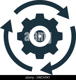 Icona di sviluppo. Elemento creativo semplice. Icona di sviluppo monocromatica completa per modelli, infografiche e banner Illustrazione Vettoriale