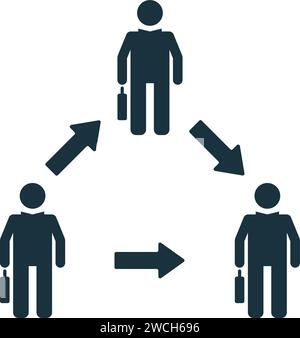 Icona collaborazione. Semplice elemento creativo. Icona di collaborazione monocromatica riempita per modelli, infografiche e banner Illustrazione Vettoriale