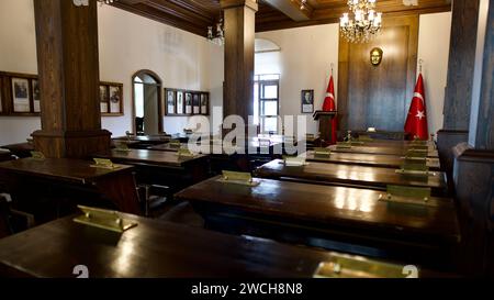 ERZURUM, TURCHIA - 07 23, 2023: Dopo il crollo dell'Impero ottomano, Mustafa Kemal Atatürk iniziò a lavorare per fondare la Repubblica di Turchia. Erzurum Foto Stock