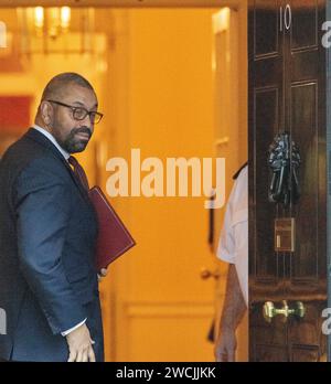 Londra, Regno Unito. 16 gennaio 2024. James abilmente, Ministro degli interni, arriva ad una riunione di gabinetto al 10 di Downing Street a Londra. Crediti: Ian Davidson/Alamy Live News Foto Stock