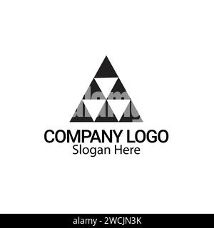 Logo a lettera in stile triangolo geometrico. Firma il logo del simbolo per la tua azienda. Illustrazione Vettoriale