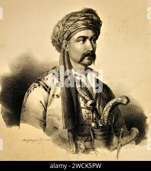 Nikitaras - Nikitas Stamatelopoulo 1784 - 1849, 1827 1831 Guerra di indipendenza greca Museo di storia Nazionale Atene ( Guerra di indipendenza greca (1821-1829), comunemente nota come Rivoluzione greca fu una guerra di successo condotta dai greci Nikitas Stamatelopoulos o Nikitaras per ottenere l'indipendenza della Grecia dall'Impero Ottomano. Dopo una lunga e sanguinosa lotta, e con l'aiuto delle grandi potenze, l'indipendenza fu finalmente concessa dal Trattato di Costantinopoli nel luglio 1832. Foto Stock