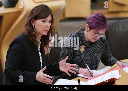 Edimburgo Scozia, Regno Unito 16 gennaio 2024. Lord Advocate RT Hon Dorothy Bain KC al Parlamento scozzese. credit sst/alamy live news Foto Stock