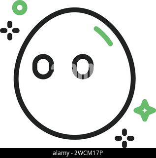 Immagine vettoriale icona volto senza bocca. Illustrazione Vettoriale