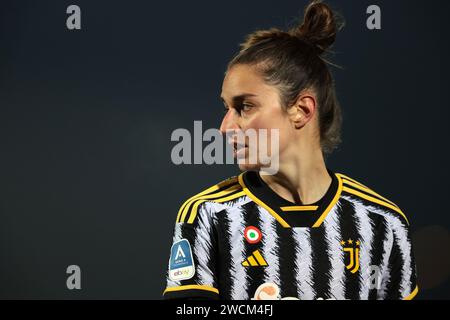 Biella, Italia. 13 gennaio 2024. Martina Lenzini della Juventus durante la partita di serie A femminile allo Stadio Vittorio Pozzo di biella. Il credito fotografico dovrebbe leggere: Jonathan Moscrop/Sportimage Credit: Sportimage Ltd/Alamy Live News Foto Stock