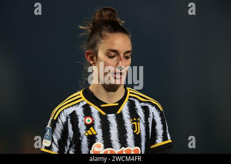 Biella, Italia. 13 gennaio 2024. Martina Lenzini della Juventus durante la partita di serie A femminile allo Stadio Vittorio Pozzo di biella. Il credito fotografico dovrebbe leggere: Jonathan Moscrop/Sportimage Credit: Sportimage Ltd/Alamy Live News Foto Stock