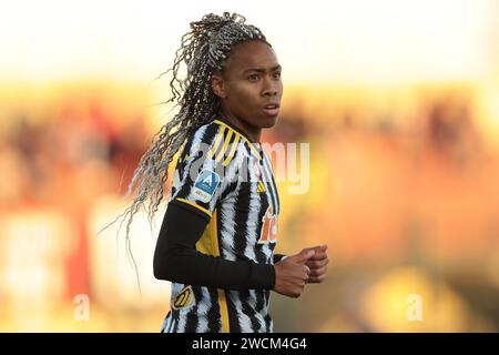 Biella, Italia. 13 gennaio 2024. Lindsey Thomas della Juventus durante il match di serie A femminile allo Stadio Vittorio Pozzo di biella. Il credito fotografico dovrebbe leggere: Jonathan Moscrop/Sportimage Credit: Sportimage Ltd/Alamy Live News Foto Stock