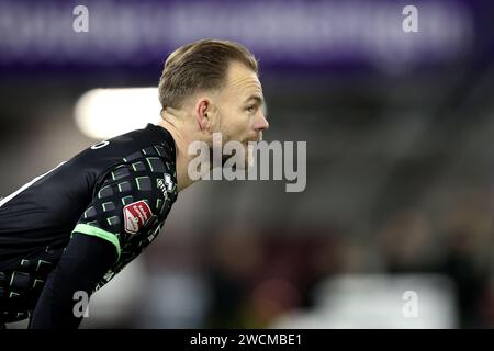 ROTTERDAM - il portiere dell'ADO Den Haag Nick Marsman durante la partita della TOTO KNVB Cup tra Excelsior Maassluis (AM) e ADO Den Haag allo Sparta Stadium Het Kasteel il 16 gennaio 2024 a Rotterdam, Paesi Bassi. ANP JEROEN PUTMANS Foto Stock