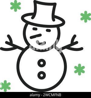 Immagine vettoriale icona pupazzo di neve. Illustrazione Vettoriale