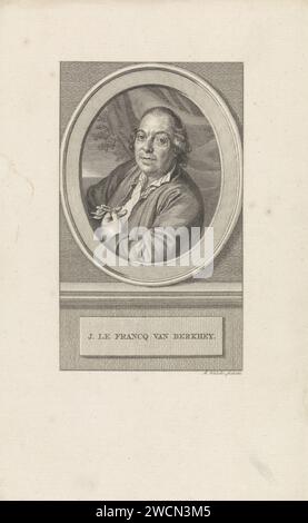 Ritratto di Johannes le Francq van Berkhey, Reinier Vinkeles (i), 1811 stampa Ritratto di Johannes le Francq van Berkhey, fisico e docente a Leida. Incisione/incisione su carta Amsterdam Foto Stock